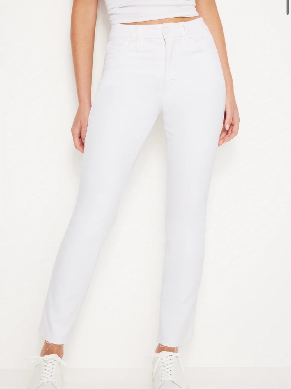 High-Rise White Women's Straight Jeans